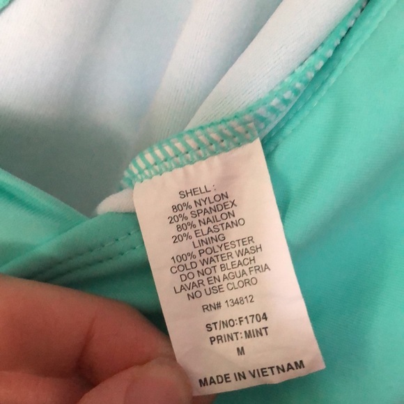 Marina West | Aqua one-piece V-neck bathing suit | size M - Picture 5 of 7